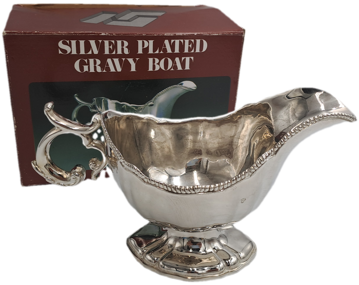 Vintage Silver-Plated Gravy Boat -Boxed