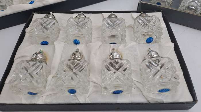 22 pc Glass Salt and Pepper Shakers -Made in Japan -Boxed -USED SEE CONDITION
