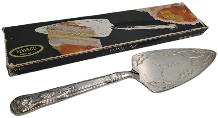 Vintage Elweco Silver plated Pie Server -Boxed -Kings Pattern
