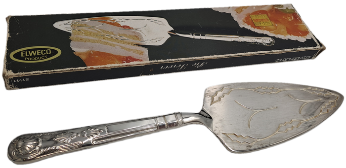 Vintage Elweco Silver plated Pie Server -Boxed -Kings Pattern