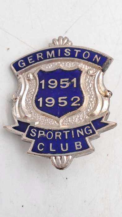 Vintage 1951-1952 Germiston Sporting Club No 35-enamel Medal-White metal