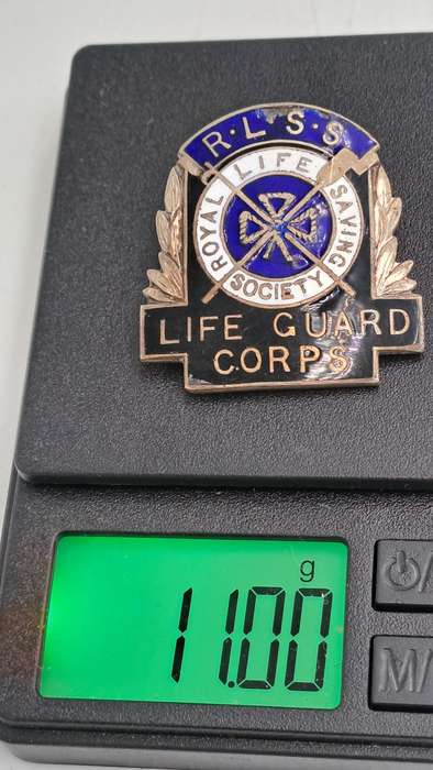 Vintage R.L.S.S Royal Life Saving Society -Life Guard Corps Enamel Badge 30mm x33mm