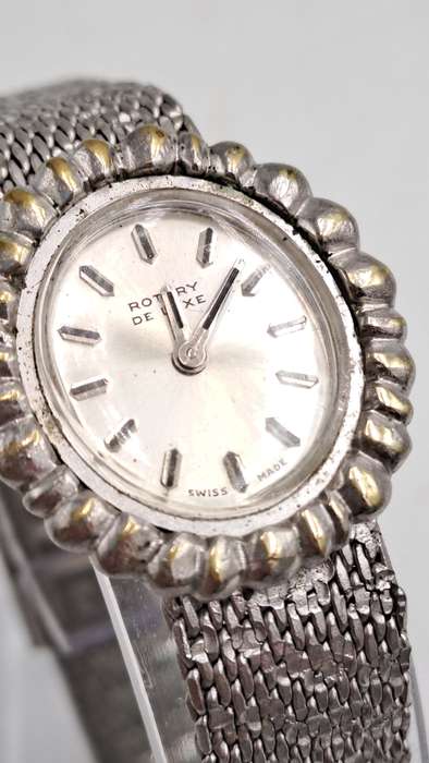Vintage Swiss Made Rotary De Luxe Ladies Mechanical Watch-Working