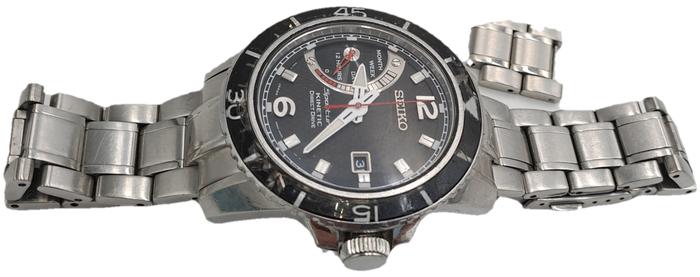 Pre-owned 2014 Seiko Sportura SRG017 Kinetic Direct Drive Mens watch -Working -see condition