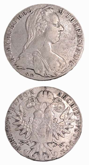 1780  Austrian Empire (SILVER .833)  1 Thaler - Maria Theresia Vienna -(243 year old Coin)