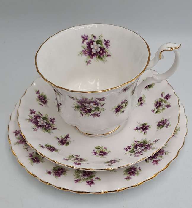 Vintage Royal Albert SWEET VIOLETS Tea Trio Bone China (12 Available) Excellent Condition