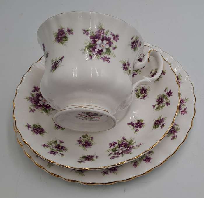 Vintage Royal Albert SWEET VIOLETS Tea Trio Bone China (12 Available) Excellent Condition