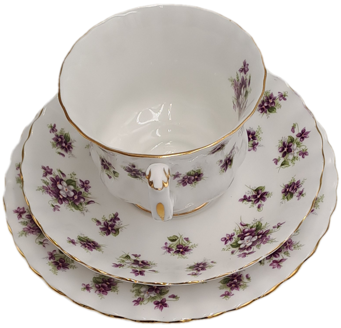 Vintage Royal Albert SWEET VIOLETS Tea Trio Bone China (12 Available) Excellent Condition