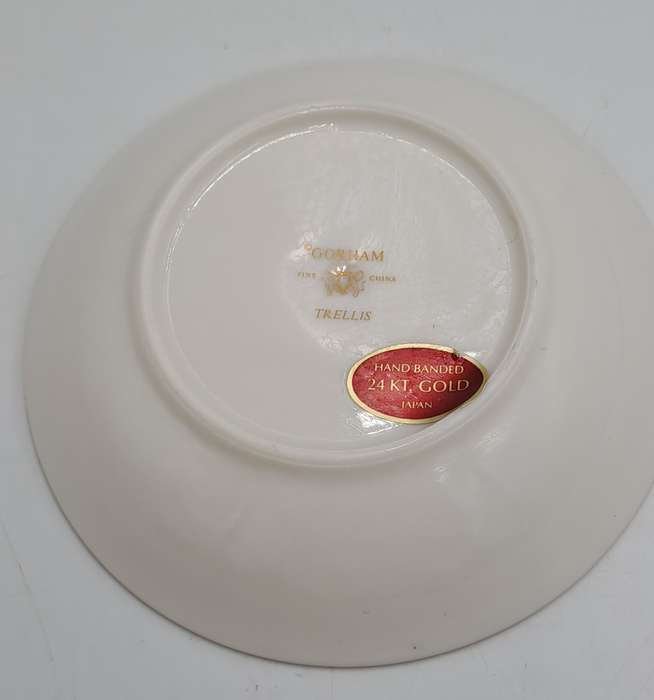 Vintage Gorham TRELLIS Fine China Bowl 24kt Gold Hand Banded Japan-Mint Condition-7 Available