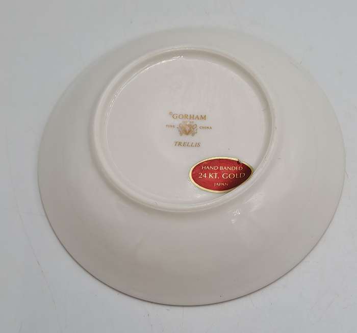Vintage Gorham TRELLIS Fine China Bowl 24kt Gold Hand Banded Japan-Mint Condition-7 Available