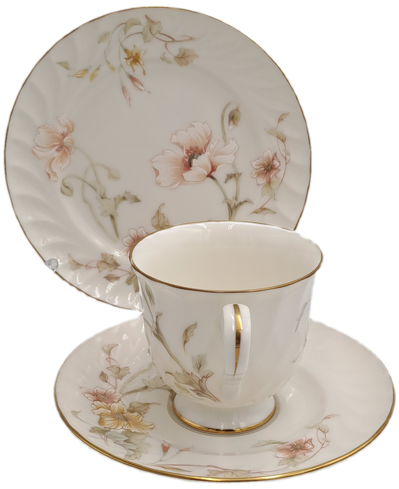 Vintage Gorham TRELLIS Fine China Tea Trio 24kt Gold Hand Banded Japan-Mint -5 Available