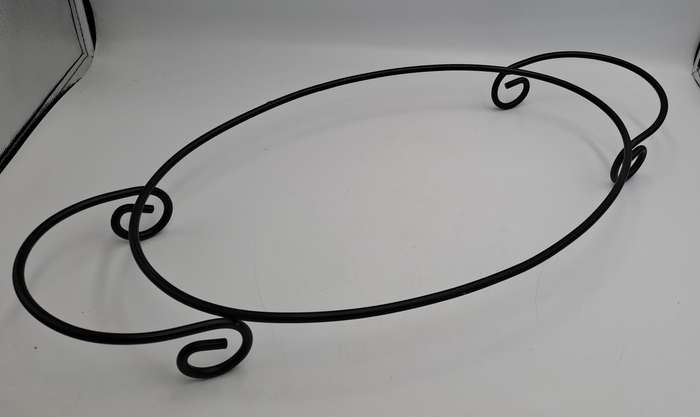A Large Porcelain Woolworths Oval Serving Platter on Metal Stand Imported from Portugal