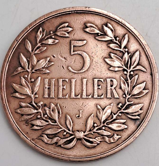 Rare 1908 German East Africa 5 Heller - Wilhelm II-Circulated