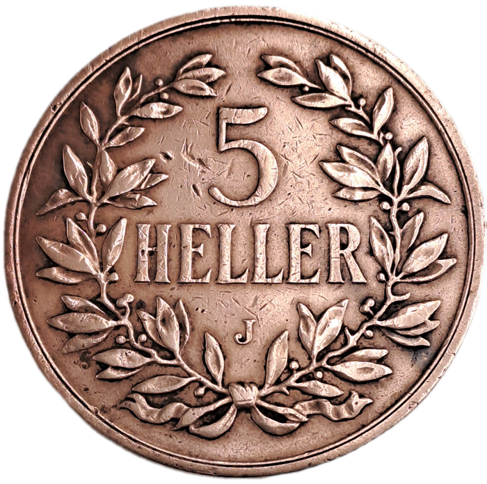 Rare 1908 German East Africa 5 Heller - Wilhelm II-Circulated