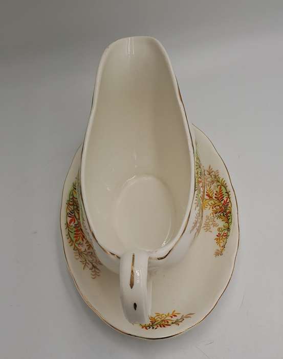 Vintage GRINDLEY Creampetal Gravy Boat with Saucer