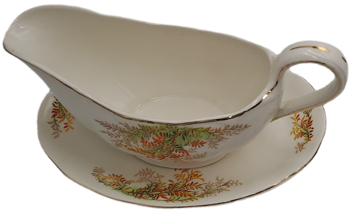 Vintage GRINDLEY Creampetal Gravy Boat with Saucer