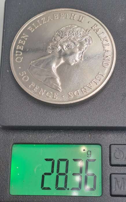 1980 Falkland Islands  50 Pence - Elizabeth II 80th Anniversary of the Queen Mother Commemorative