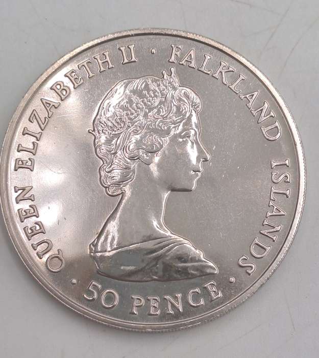 1980 Falkland Islands  50 Pence - Elizabeth II 80th Anniversary of the Queen Mother Commemorative