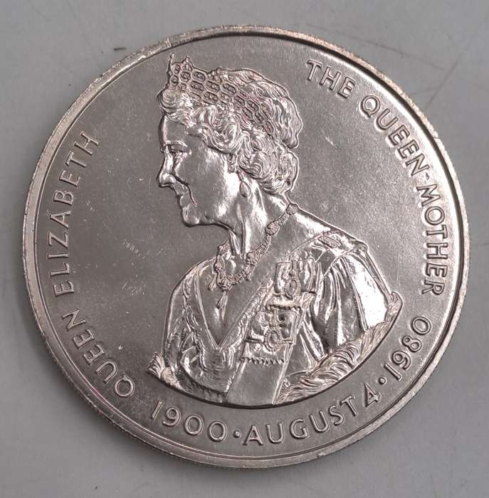 1980 Falkland Islands  50 Pence - Elizabeth II 80th Anniversary of the Queen Mother Commemorative