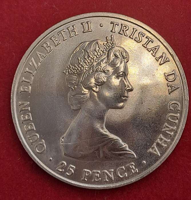 1980 -United Kingdom - 25 Pence -Tristan da Cunha-  Elizabeth II Queen Mother Birthday