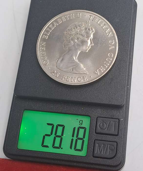 1980 -United Kingdom - 25 Pence -Tristan da Cunha-  Elizabeth II Queen Mother Birthday