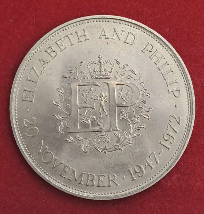 1972 United Kingdom 25 New Pence - Elizabeth II Silver Wedding, Silver Proof