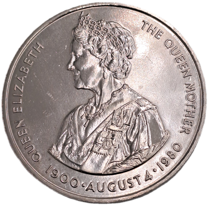 1980 Falkland Islands  50 Pence - Elizabeth II 80th Anniversary of the Queen Mother Commemorative