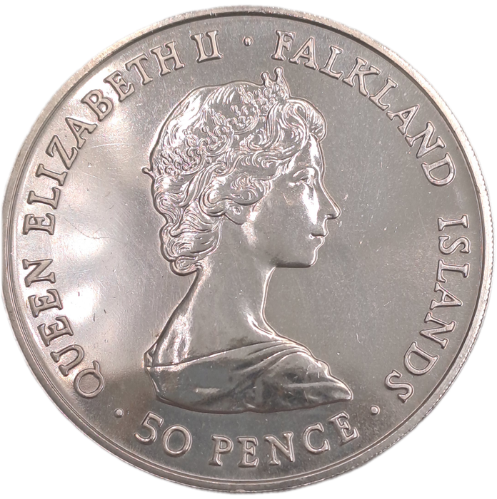 1980 Falkland Islands  50 Pence - Elizabeth II 80th Anniversary of the Queen Mother Commemorative