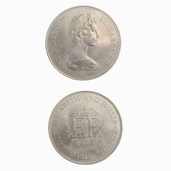 1972 United Kingdom 25 New Pence - Elizabeth II Silver Wedding, Silver Proof