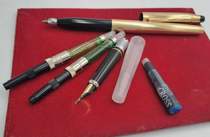 Vintage Cross Fountain Pen 14kt -385 Gold Nib interchangeable to Rolling Ball pen