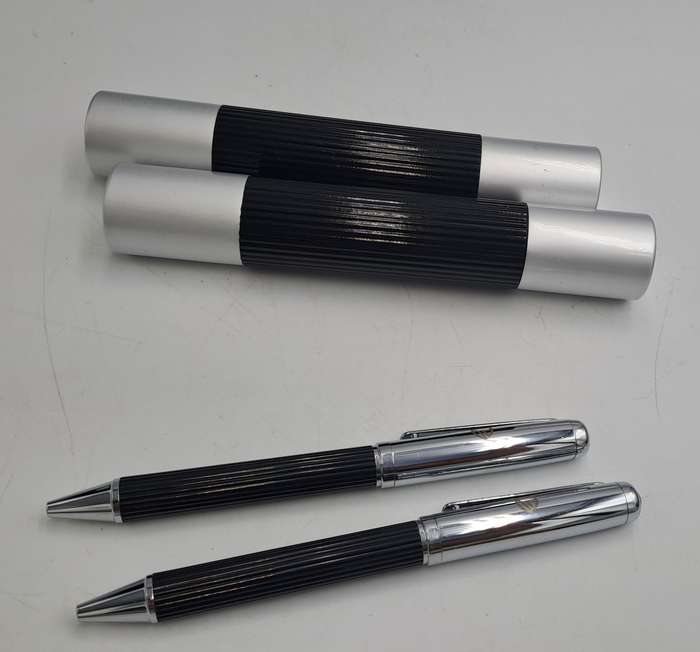 2 Corporate Gift Pens with Parker Refills Standard Bank Branded - Made in Taiwan -In Cases