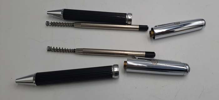 2 Corporate Gift Pens with Parker Refills Standard Bank Branded - Made in Taiwan -In Cases