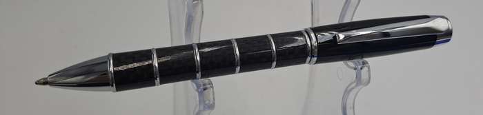Black Brass Rollerball Pen With Chrome and Carbon Fibre Barrel  Parker Refill -Boxed