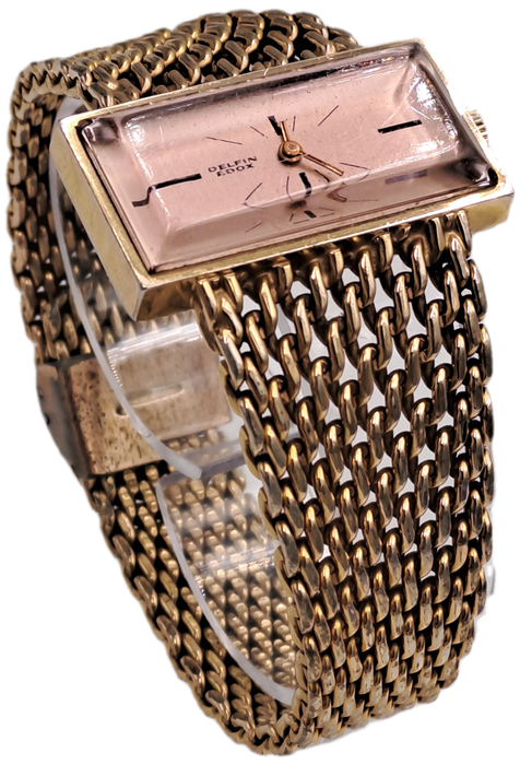 Vintage Swiss Made Delfin Edox Ladies watch Gold Tone Mechanical Ladies watch-Working
