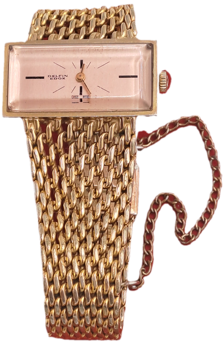 Vintage Swiss Made Delfin Edox Ladies watch Gold Tone Mechanical Ladies watch-Working