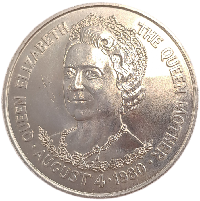 1980 -United Kingdom - 25 Pence -Tristan da Cunha-  Elizabeth II Queen Mother Birthday