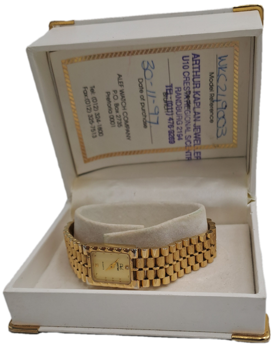 Pre-Owned Vintage Ladies ALEF Premier Gold Plated Watch -Boxed-Working