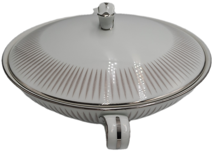 Vintage Noritake BIARRITZ 2 Round Covered Vegetable Tureens and 6 Flat Cream Soup Bowls