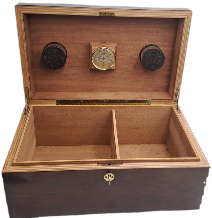 Wood Cigar Box with Hygrometer- with Key -fuenze made in italy