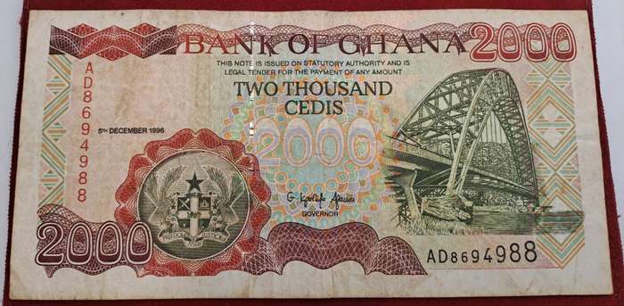 1996 Ghana (1957-date) 2000 Cedis small Bank Note-uncirculated