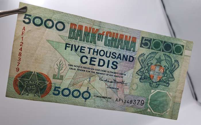 1997 Ghana (1957-date) 5000 Cedis Small Bank Note-