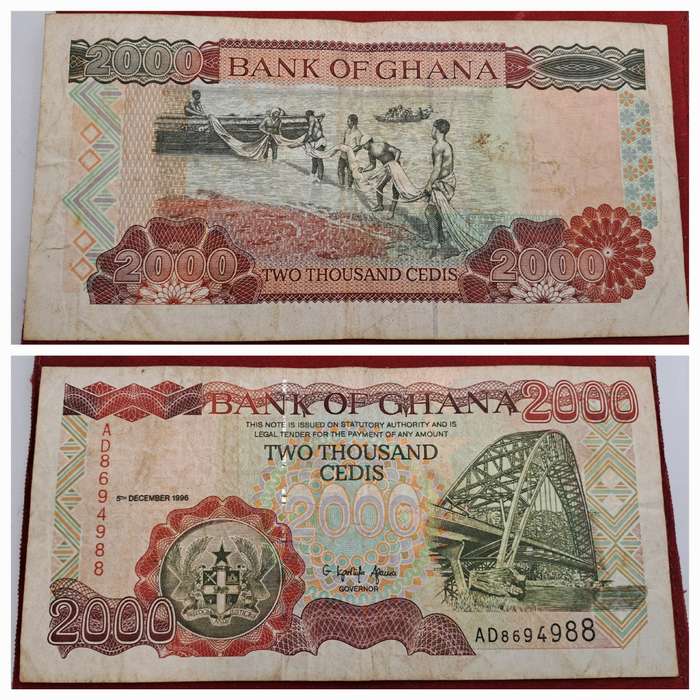1996 Ghana (1957-date) 2000 Cedis small Bank Note-uncirculated