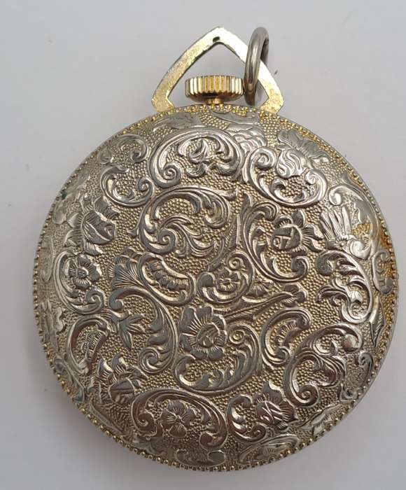 Vintage 1060's Swiss LAMAR Gold Tone Pendant windup watch -Roman Numerals- see condition