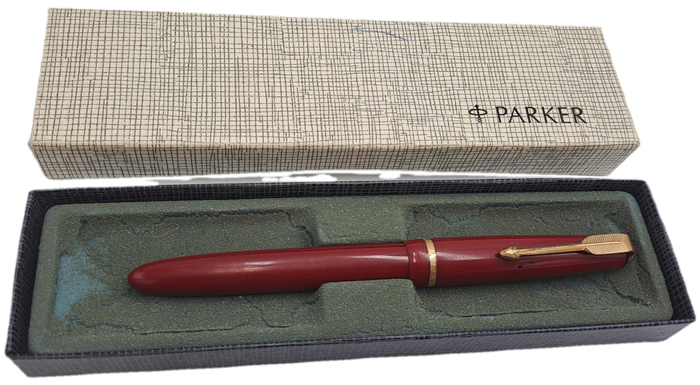 Vintage Ladies Parker 14kt Gold Nib Fountain Pen with squuese Converter -INK tested- 12,5cm