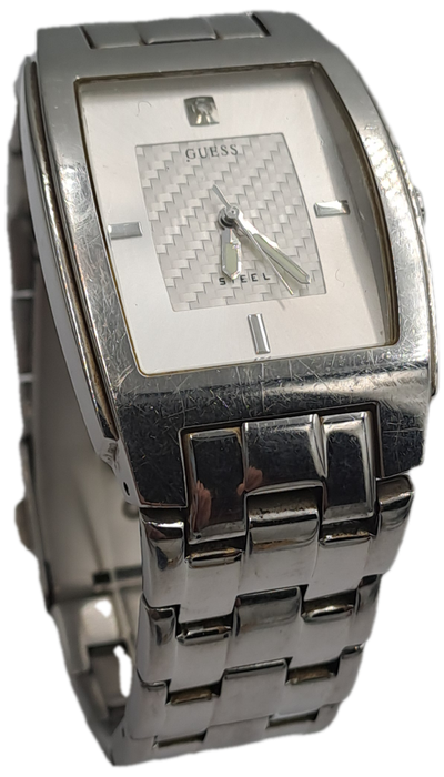 Pre-owned Guess steel men's watch - working