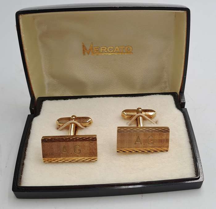 Vintage Mercato cufflings with A.G on it  -Boxed
