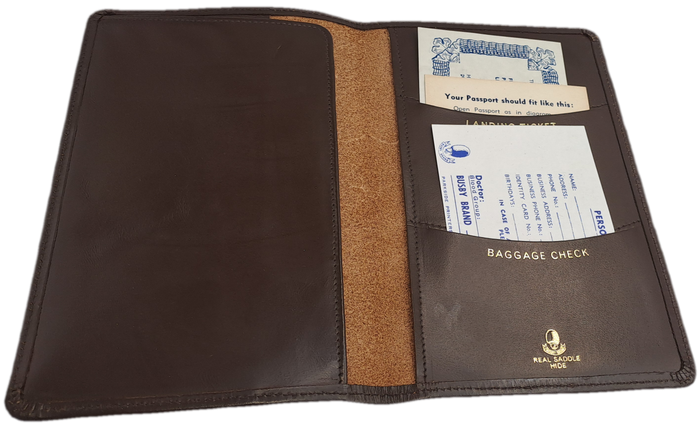 Vintage Real Saddle Hide R.S.A Passport Folio/wallet