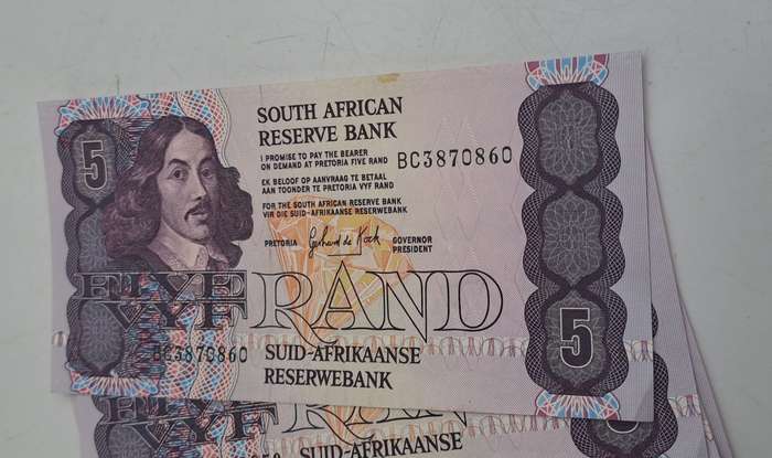 Lot of 10 1989 Gerhard De Kock R5 Notes 3rd Issue In Sequence