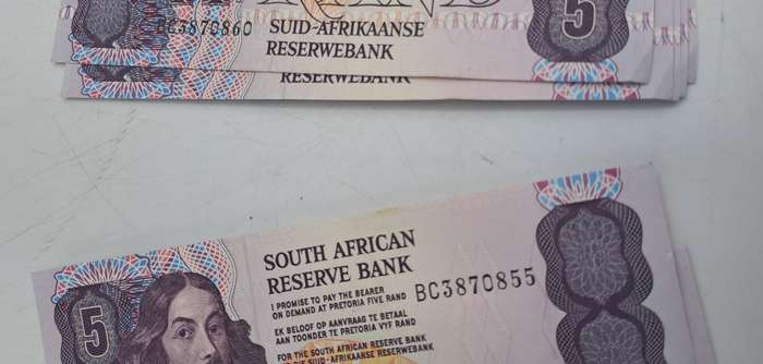 Lot of 10 1989 Gerhard De Kock R5 Notes 3rd Issue In Sequence