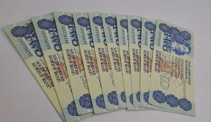 Lot of 10- 1984 De Kock R1 Notes -3rd Issue In Sequence Uncirculated  CA5726181 to CA5726190